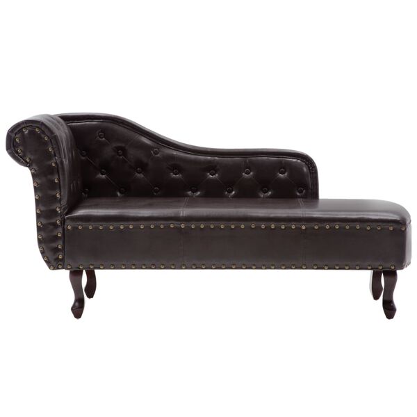 vidaXL Chaise Longue Dark Brown Faux Leather