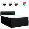 vidaXL Box Spring Bed with Mattress Black Double Fabric