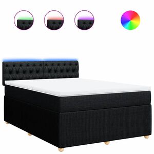 vidaXL Box Spring Bed with Mattress Dark Grey Double Fabric