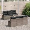 vidaXL Garden Sofa Set with Cushion 7 pcs Grey Poly Rattan