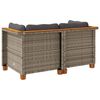 vidaXL Garden Sofas Corner with Cushions 2 pcs Grey Poly Rattan