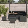 vidaXL Garden Sofa Set with Cushion 8 pcs Black Poly rattan