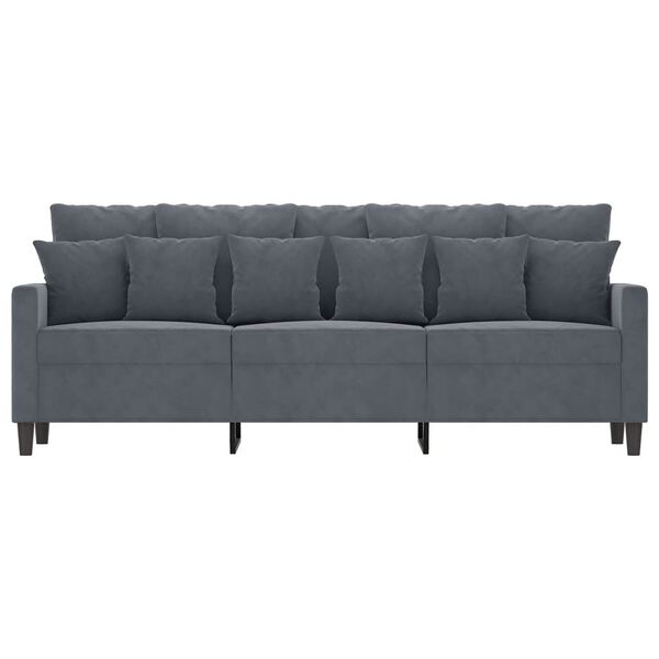 vidaXL 3-Seater Sofa Dark Grey 180 cm Velvet