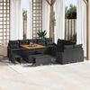 vidaXL Garden Sofa Set with Cushion 13 pcs Black Poly Rattan
