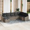 vidaXL Garden Sofa Set with Cushion 8 pcs Grey Poly rattan