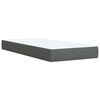 vidaXL Box Spring Bed with Mattress Dark Grey King Single Fabric