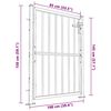 vidaXL Garden Gate 100x145 cm Stainless Steel