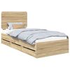 vidaXL Bed Frame with Drawer Sonoma Oak 90 x 190 cm Engineer Wood