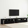 vidaXL TV Cabinet 2 pcs Black Oak 260 x 37 x 40 cm Engineered Wood
