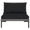 vidaXL 9 Piece Garden Lounge Set with Cushions Poly Rattan Dark Grey