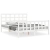 vidaXL Bed Frame without Mattress White King Size Solid Wood Pine