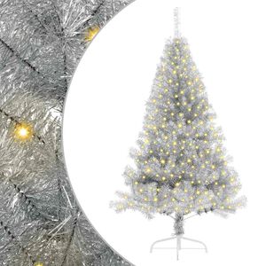 vidaXL Artificial Pre-lit Christmas Tree Silver 180 cm PET