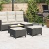 vidaXL Garden Stools with Cushions 2 pcs Black 55x55x36 cm Poly Rattan
