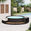vidaXL Spa Surround Black Poly Rattan and Acacia Wood