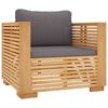 vidaXL Garden Sofa Chair with Dark Grey Cushions Solid Wood Teak