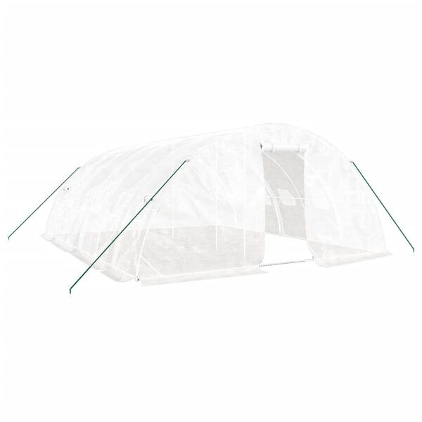vidaXL Greenhouse with Steel Frame White 30 m&sup2; 6x5x2.3 m
