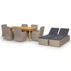 vidaXL 9 Piece Garden Dining Set Brown