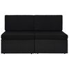 vidaXL Sectional Sofa 2-Seater Poly Rattan Black