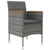 vidaXL 7 Piece Garden Dining Set with Cushions Grey and Black