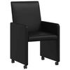 vidaXL Dining Chairs with Wheels 2 pcs Faux leather Black