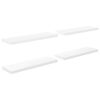 vidaXL Floating Wall Shelves 4 pcs High Gloss White 80x23.5x3.8 cm MDF