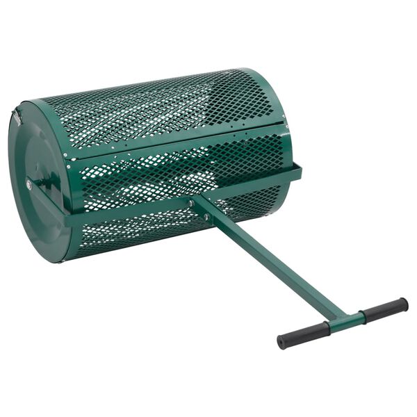 vidaXL Compost Spreader 75L Green Ø40x60 cm Steel