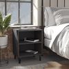 vidaXL Bed Cabinets with Metal Legs 2 pcs Grey 40x30x50 cm