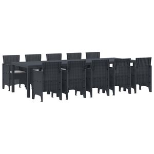 vidaXL Garden Dining Set with Cushions with Cushion 11 pcs