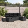 vidaXL Garden Sofa Set 6 pcs Black 55 x 62 x 69 cm Poly rattan