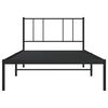 vidaXL Metal Bed Frame without Mattress with Headboard Black 90x190cm