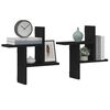 vidaXL Wall Shelves 2 pcs Black Oak 38x12x38 cm Engineered Wood