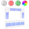 vidaXL 6 Piece TV Wall Cabinet Set with LED Lights White