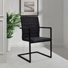 vidaXL Cantilever Dining Chairs 6 pcs Black Faux Leather