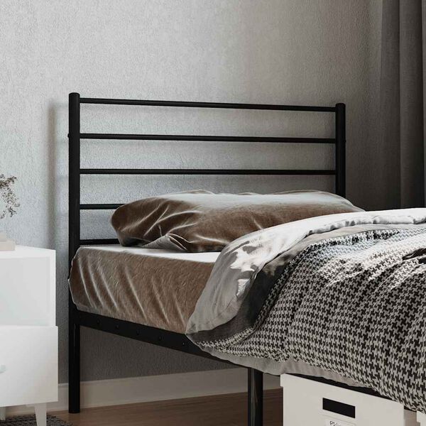 vidaXL Metal Replace Headboard Black 107 cm