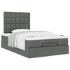 vidaXL Ottoman Bed with Mattress Dark Grey King Single Fabric