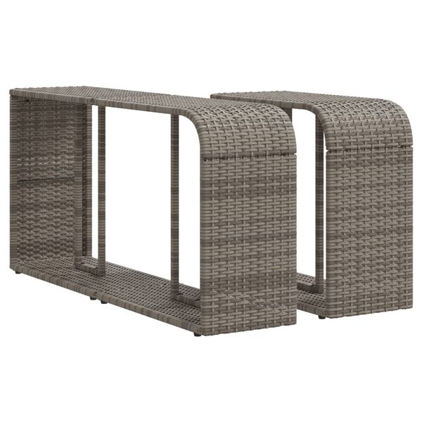 vidaXL Storage Shelves 2 pcs Grey Poly Rattan