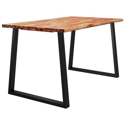 vidaXL Dining Table with Live Edge 140x80x75 cm Solid Wood Acacia