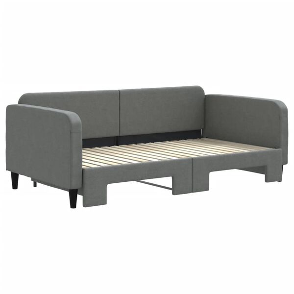vidaXL Daybed with Trundle without Mattress Dark Grey 90x190 cm
