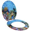 vidaXL Soft-Close Toilet Seat Deep Sea Blue 44 x 38 cm MDF board