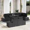 vidaXL Garden Sofa Set with Storage 9 pcs Black Poly rattan