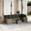 vidaXL 8 Piece Garden Sofa Set with Cushions Grey Poly Rattan