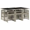 vidaXL 7 Piece Garden Dining Set with Cushions Light Grey Poly Rattan