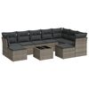 vidaXL 10 Piece Garden Sofa Set with Cushions Grey Poly Rattan