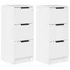 vidaXL Sideboards 2 pcs White 30x30x70 cm Engineered Wood