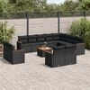 vidaXL 13 Piece Garden Sofa Set with Cushions Black Poly Rattan