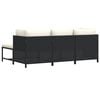 vidaXL 4 Piece Garden Sofa Set with Cushions Black Poly Rattan
