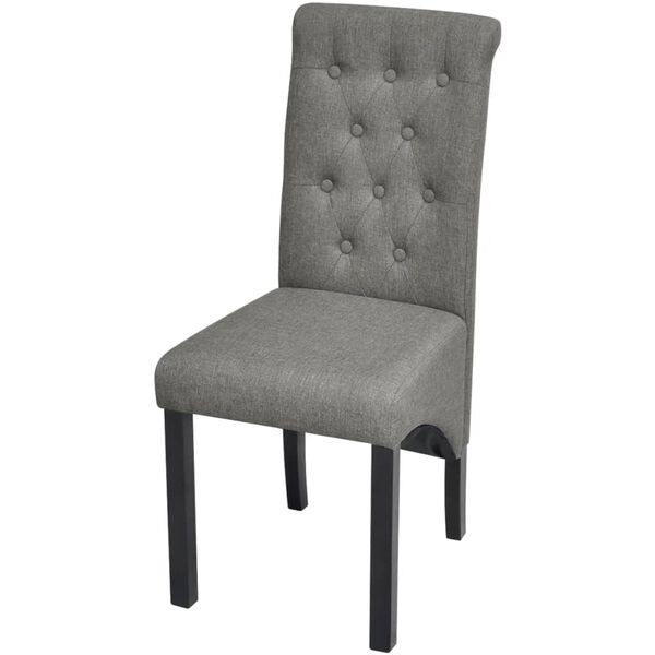 vidaXL Dining Chairs 2 pcs Light Grey Fabric