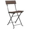 vidaXL Folding Bistro Chairs 8 pcs Brown Poly Rattan and Steel