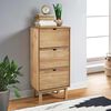 vidaXL Shoe Cabinet OTTA with 3 Drawers Brown Solid Wood Pine