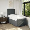 vidaXL Box Spring Bed with Mattress Dark Grey King Single Fabric